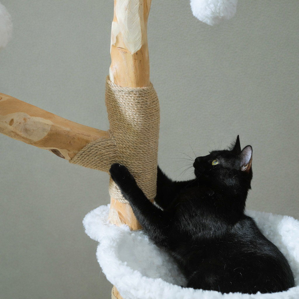 Arbre à Chat Multi-Niveaux avec Panier & Surfaces de Griffage