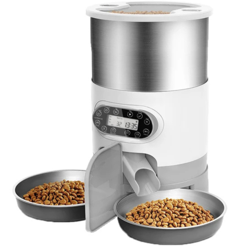 Distributeur de Croquettes pour Chat à Synchronisation en Acier Inoxydable